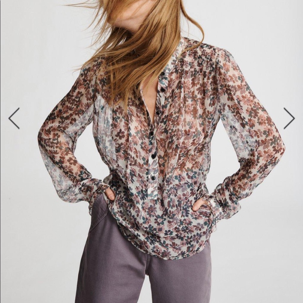 ⭐️HP🎉NWT Rag and Bone Susan Blouse Ivory Floral